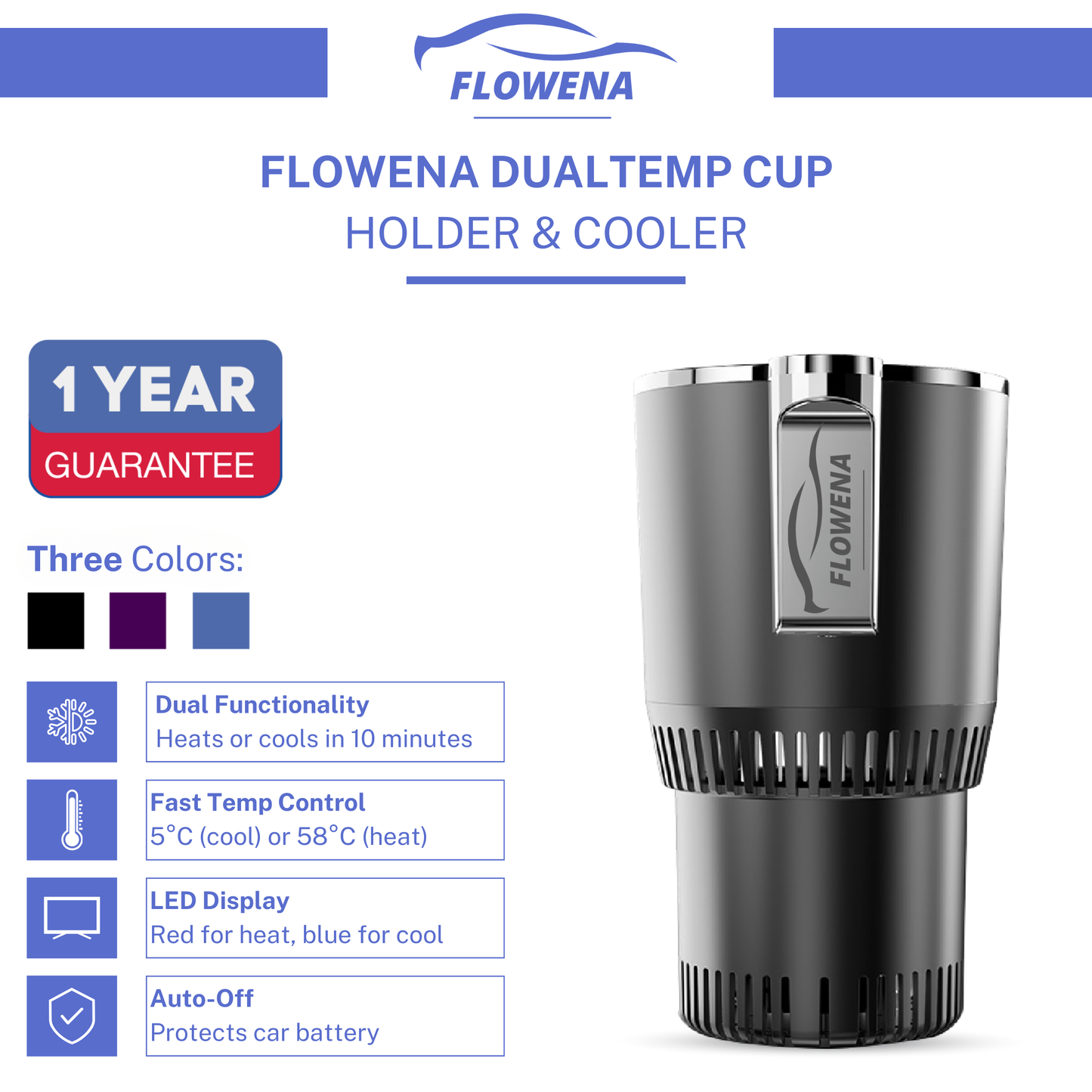TECHHEA DUALTEMP TRAVEL CUP HOLDER & COOLER