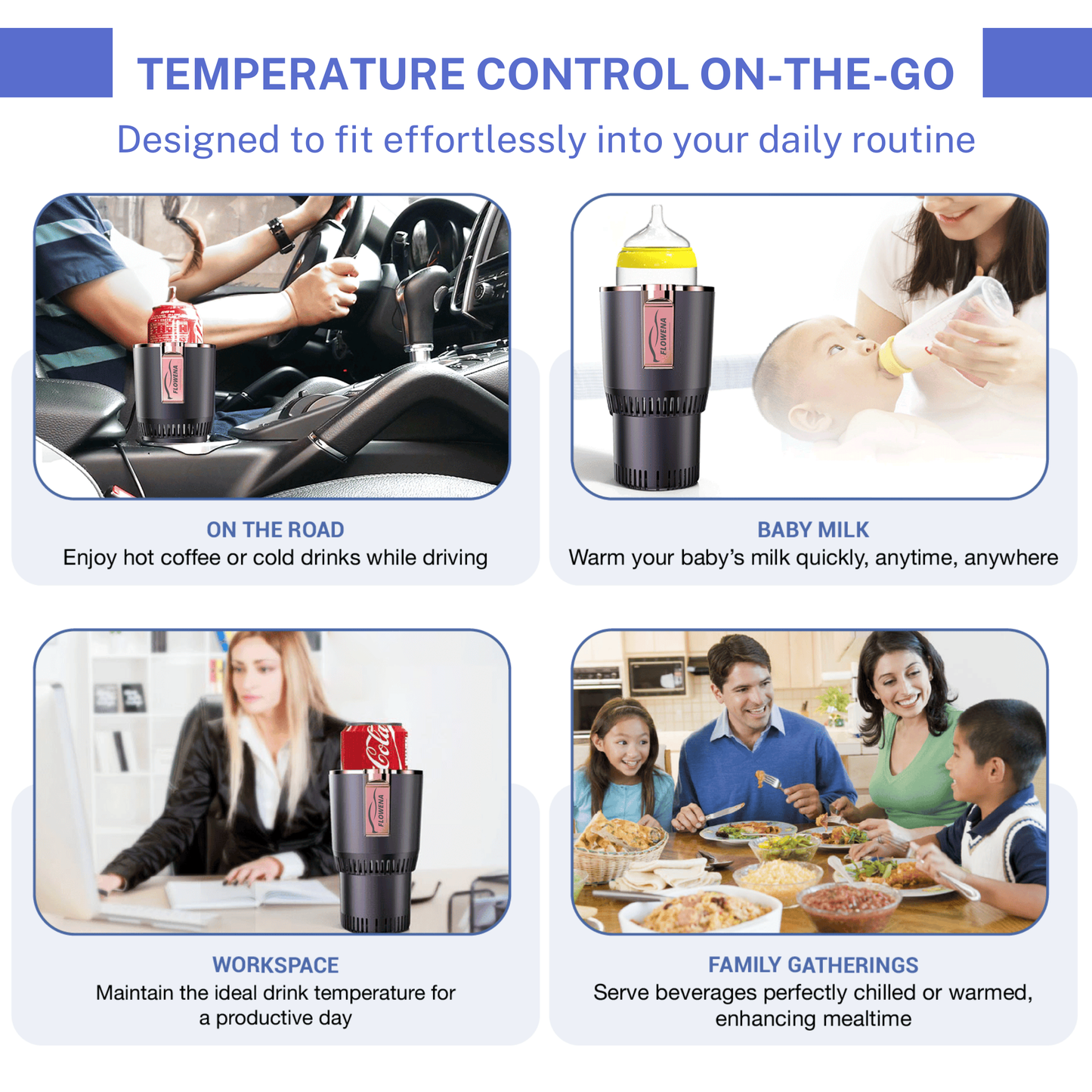 TECHHEA DUALTEMP TRAVEL CUP HOLDER & COOLER
