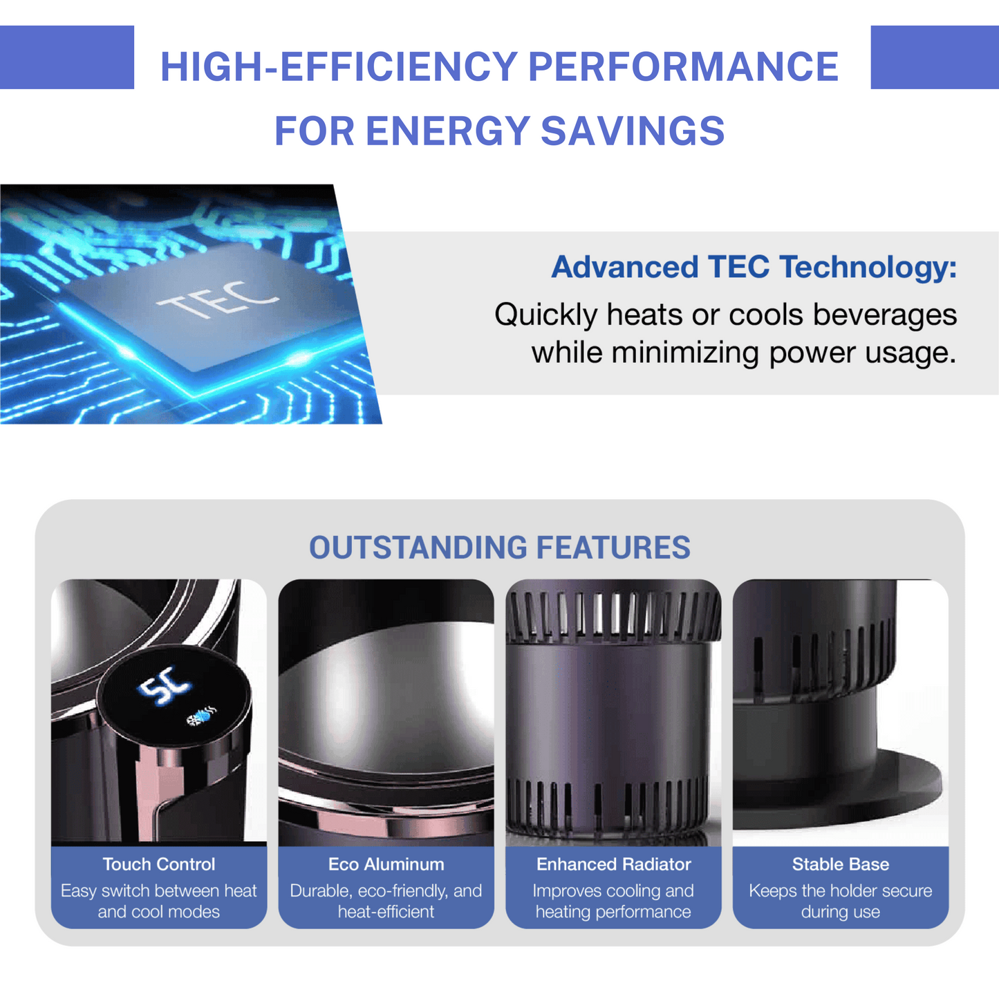 TECHHEA DUALTEMP TRAVEL CUP HOLDER & COOLER