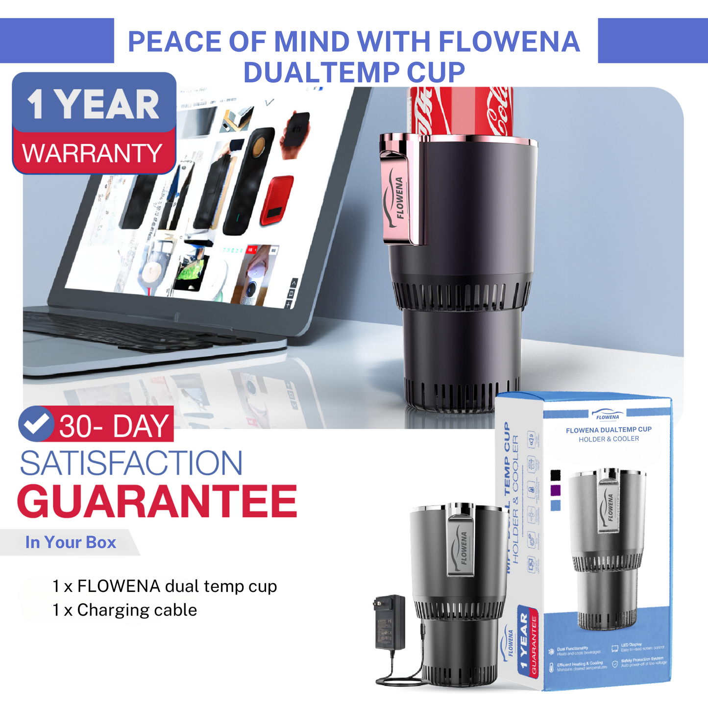 TECHHEA DUALTEMP TRAVEL CUP HOLDER & COOLER